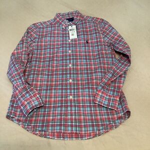 Polo Ralph Lauren boys new with tags plaid multicolor size 14/16 Oxford shirt
